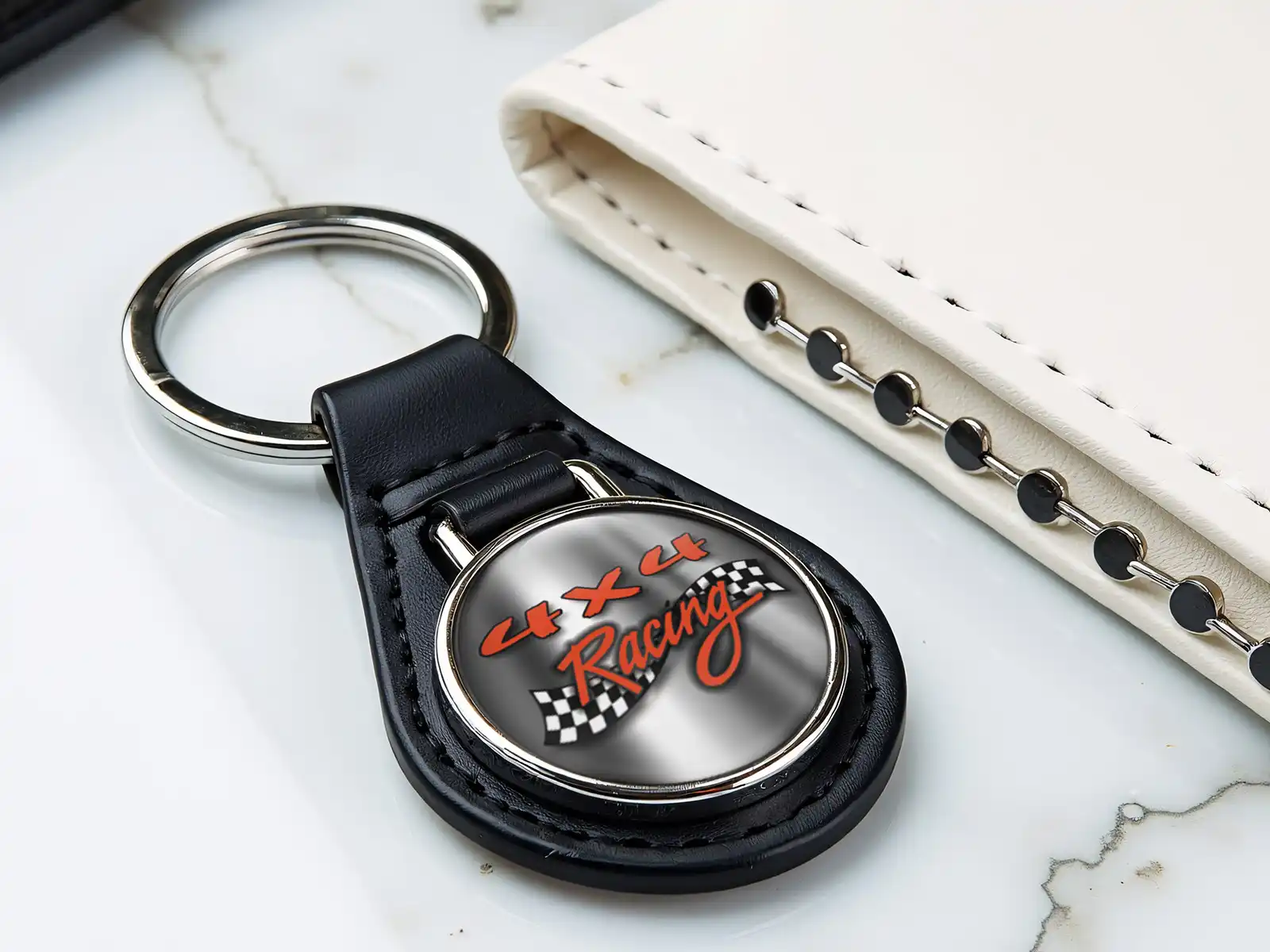 Dog Keychain Durable Leatherette Limited Edge